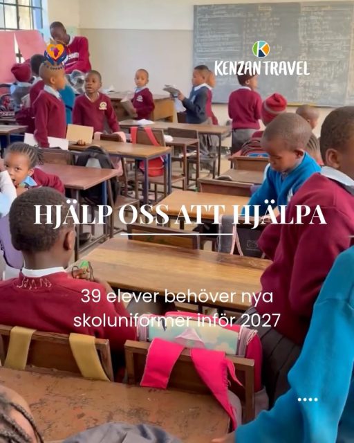 🎒 På skolan i Kisongo är uniformen ett krav. Ett barn som saknar rätt uniform riskerar att inte få delta i undervisningen.

Kenzan Travel har sedan ett par år ett samarbete med Living Water Children Centre i Kisongo utanför Arusha, där över 115 barn får omsorg, trygghet och utbildning. Nu behöver 39 elever i Primary School nya skoluniformer inför 2027.

Det som har förändrats är priset. Samma behov kostade omkring 19 500 kr för två år sedan. I dag är det 31 200 kr, en ökning med cirka 60 procent. 

Samtidigt måste centret varje dag få mat, boende, sjukvård och skolgång att gå ihop. En så stor extra utgift får inte plats i den ordinarie budgeten.

Vi i Kenzan Travel står för halva summan, 15 600 kr. Resten hoppas vi att du vill hjälpa oss att samla in.

📲 Swisha till 123 093 70 45 
eller använd 
Plusgiro 2166543-5. 
Märk din gåva “Skoluniformer”. 
100 % av ditt bidrag går direkt till våra projekt.

Du kan läsa mer i vårt senaste nyhetsbrev:
https://www.kenzantravel.se/nyhetsbrev/skoluniformer-2027-hjalp-till-att-ge-barnen-en-bra-start-pa-skolaret/
Klickbar länk i bion @kenzantravel